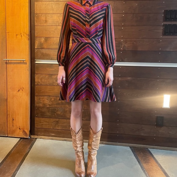 Wow! Diane Von Furstenberg ‘Chrissie’ wool & silk flare bottom retro style dress - Picture 7 of 15